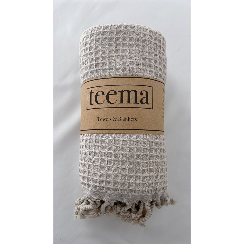 Teema The Silver Waffle Organic Cotton Turkish Towel Bath Sheet New 66" x 3​6